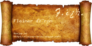 Fleiner Áron névjegykártya